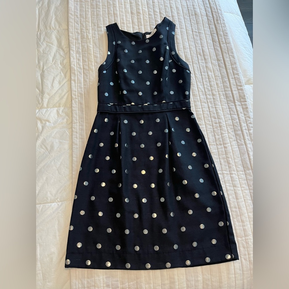 Elle Dress with Silver Dots on Black